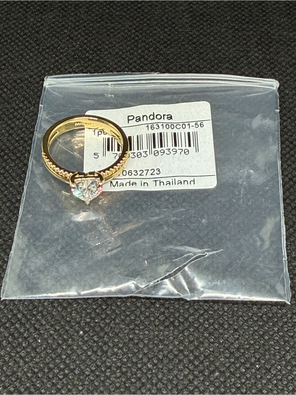 Pandora Double Band Heart Ring - 163100C01-56 Ring size 7.5 - 8
